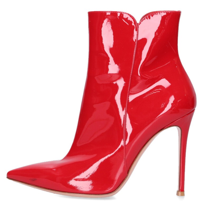 ジャンヴィトロッシ GianvitoRossi　 サイズ:39 パテントサイドジップブーツ(レッド)【133062】【BS99】【レディース】【小物】【中古】bb51#rinkan*A