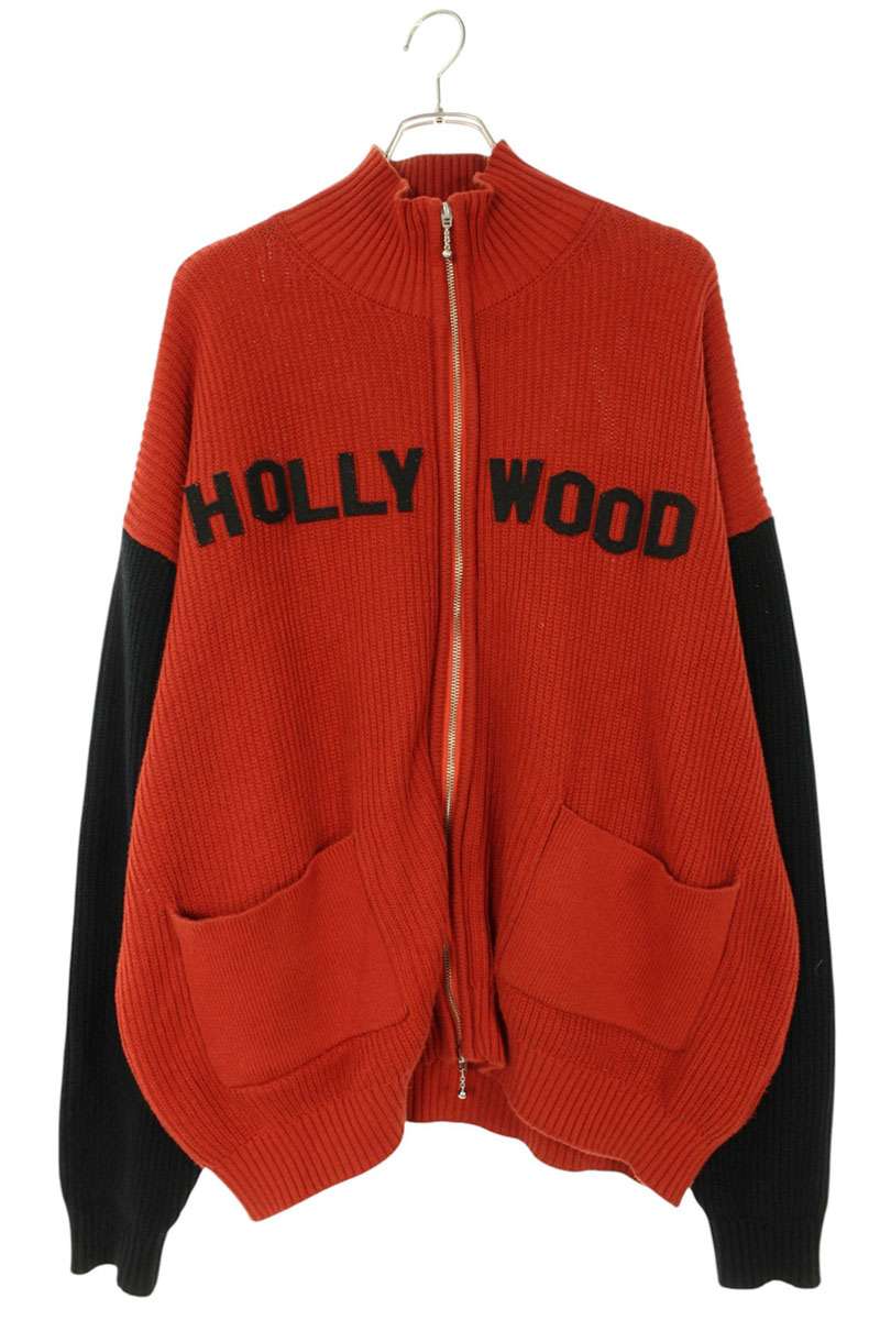 ダイリク DAIRIKU　 サイズ:M 24SS 24SS K-6 HOLLYWOODジップアップニットブルゾン(レッド×ブラック)【523062】【BS99】【メンズ】【中古】bb187#rinkan*B