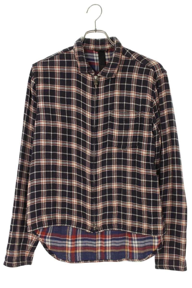 クロムハーツ Chrome Hearts 大いさ:S  Y NOT HEYWOOD ダガージップアップフランネルチェック長袖ティーシャツ(米国海軍×赤いこと)【223062】【SS07】【メンズ】【中古】bb411#rinkan*B