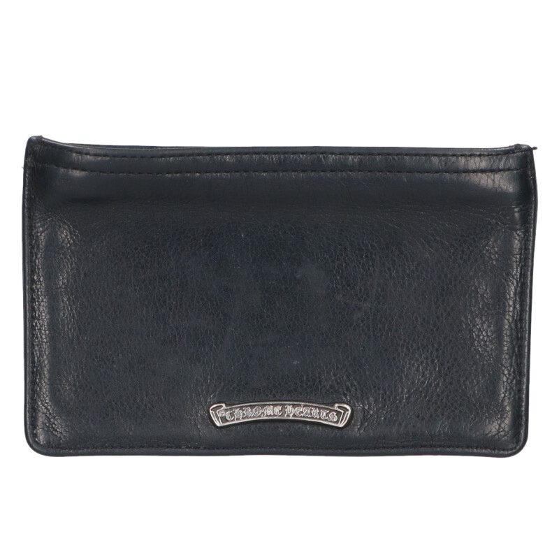 クロムハーツ Chrome Hearts　 ZPR CHNG PURSE2 チェンジパース レザーコインケース(ブラック&times;シルバー)【223062】【SS07】【小物】【中古】bb377#rinkan*B ｜RINKAN