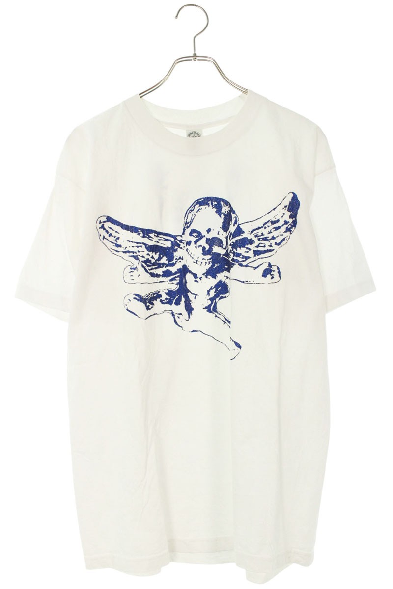 クロムハーツ Chrome Hearts　 サイズ:L CH T-SHRT 1 FOTIラメプリントTシャツ(ホワイト×ブルー)【423062】【NO05】【メンズ】【中古】bb432#rinkan*B