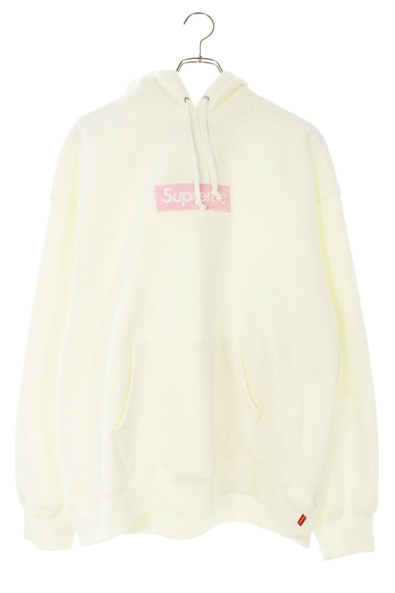 シュプリーム SUPREME　 サイズ:XL ホワイト×ピンク Box Logo Hooded Sweatshirt ボックスロゴフーデッドスウェットシャツパーカー(ホワイト×ピンク)【423062】【OM10】【メンズ】【中古】bb426#rinkan*B