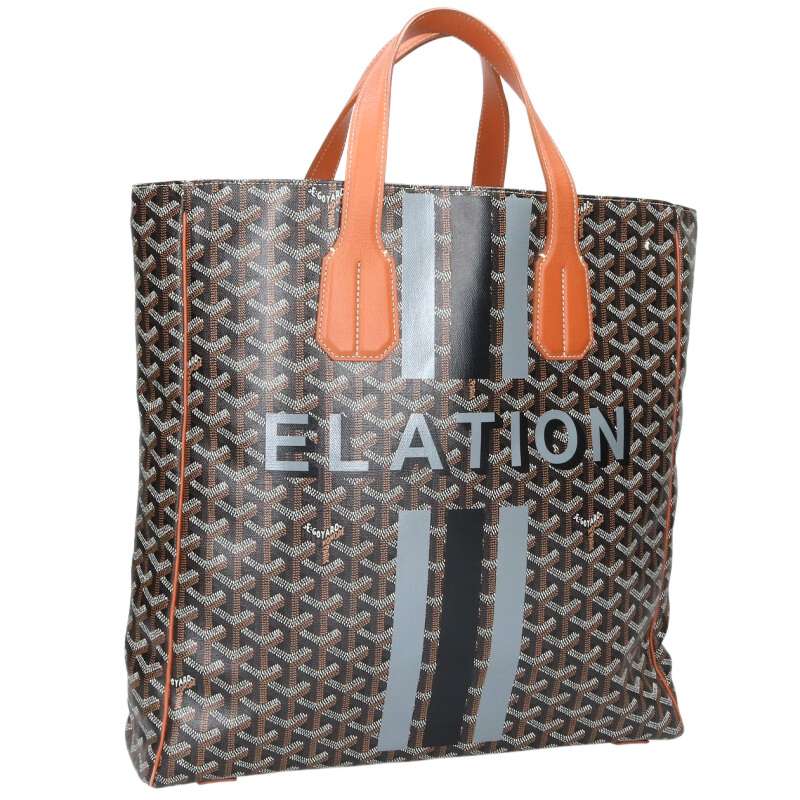 ゴヤール GOYARD　 サック・ヴォルテール ペイントPVCトートバッグ(ブラック&times;ブラウン)【523062】【SB01】【小物】【中古】bb51#rinkan*B｜RINKAN