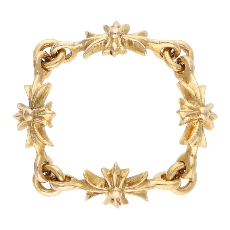 クロムハーツ Chrome Hearts 大いさ:13.5号  22K RING TNY E CH PLS タイニーECH足し加える ゴールド輪っか(黄色ゴールド 4.09g)【623062】【SS07】【小物】【中古】bb76#rinkan*B