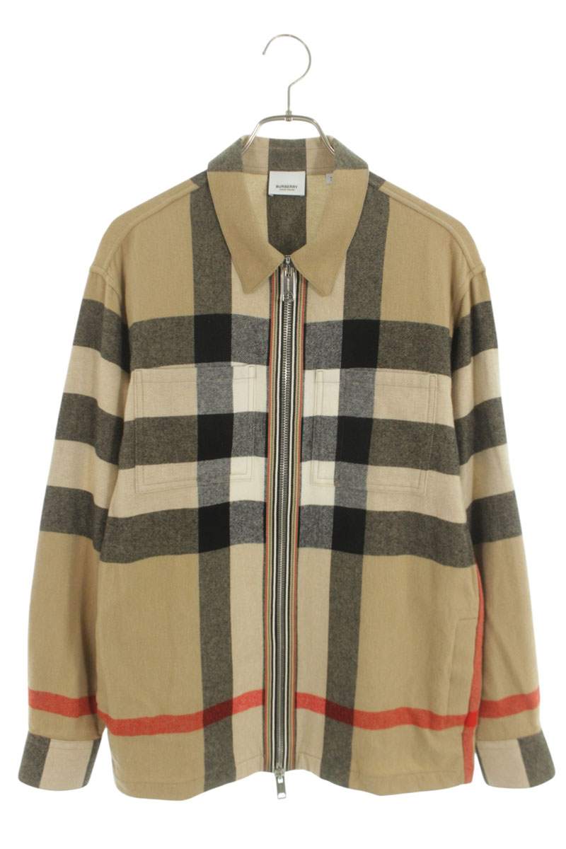 バーバリー Burberry 大きさ:XS  8050135 照合のしるし柄ジップアップブルゾン(赤銅色)【523062】【OM10】【メンズ】【中古】bb453#rinkan*A