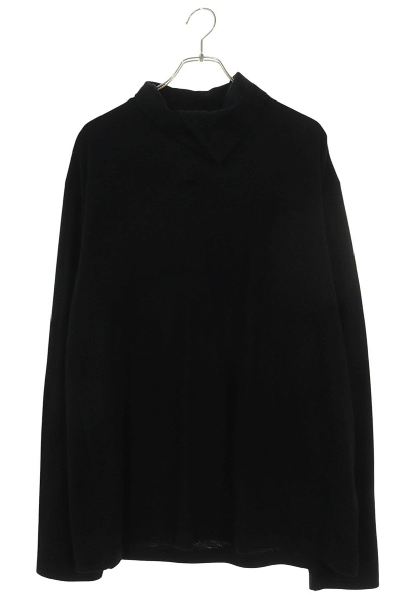 ヨウジヤマモトプールオム YOHJI YAMAMOTO POUR HOMME サイズ:3 HL-T06-170 ウール天竺重ね襟タートルネックニット(ブラック)【723062】【BS99】【メンズ】【中古】bb384#rinkan*B|RINKAN