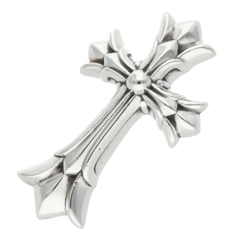 クロムハーツ Chrome Hearts　 DBL CH CRS SML スモールダブルCHクロス ペンダント シルバーネックレストップ(シルバー 17.92g)【823062】【OS06】【小物】【中古】bb453#rinkan*B