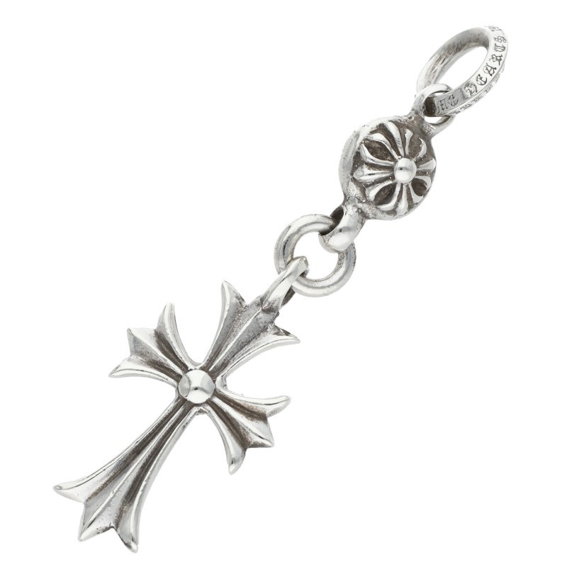 クロムハーツ Chrome Hearts　 1B TNY CH CRS 1ボールタイニーCHクロス チャーム シルバーネックレストップ(シルバー 6.78g)【823062】【OS06】【小物】【中古】bb453#rinkan*B