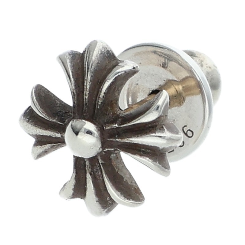 クロムハーツ Chrome Hearts   No2 CH PLS CHプラススタッド しろがね色ピアス(しろがね色 0.75g)【823062】【SJ02】【小物】【中古】bb415#rinkan*B