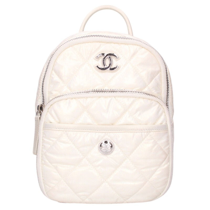 シャネル CHANEL   AS4366 ネージュコレクション ナイロンチェーンバックパック(白いこと×しろがね色×せつ然たる)【314062】【BS99】【小物】【中古】bb30#rinkan*C