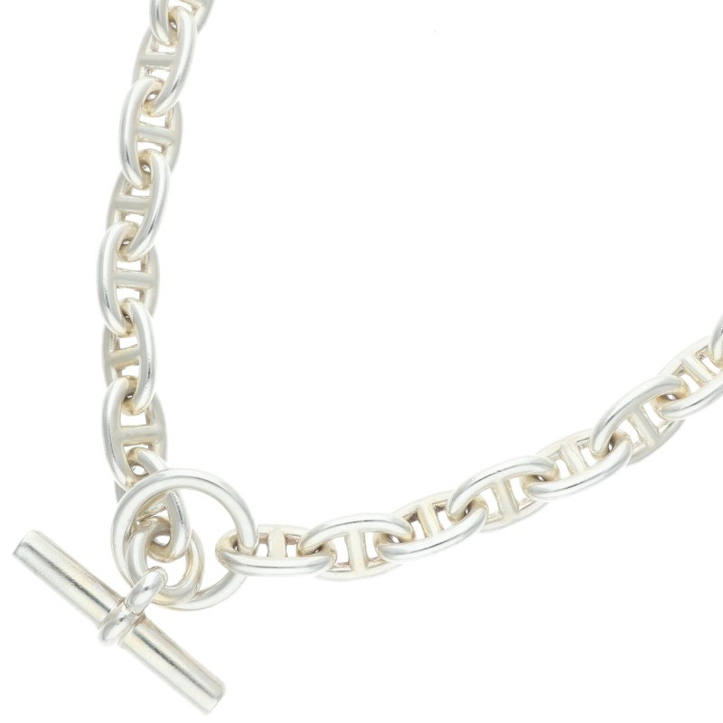 エルメス HERMES　 サイズ:MM Chaine d'Ancre MM シェーヌダンクルシルバーチョーカーネックレス(シルバー 109.79g)【923062】【FK04】【小物】【中古】bb76#rinkan*B