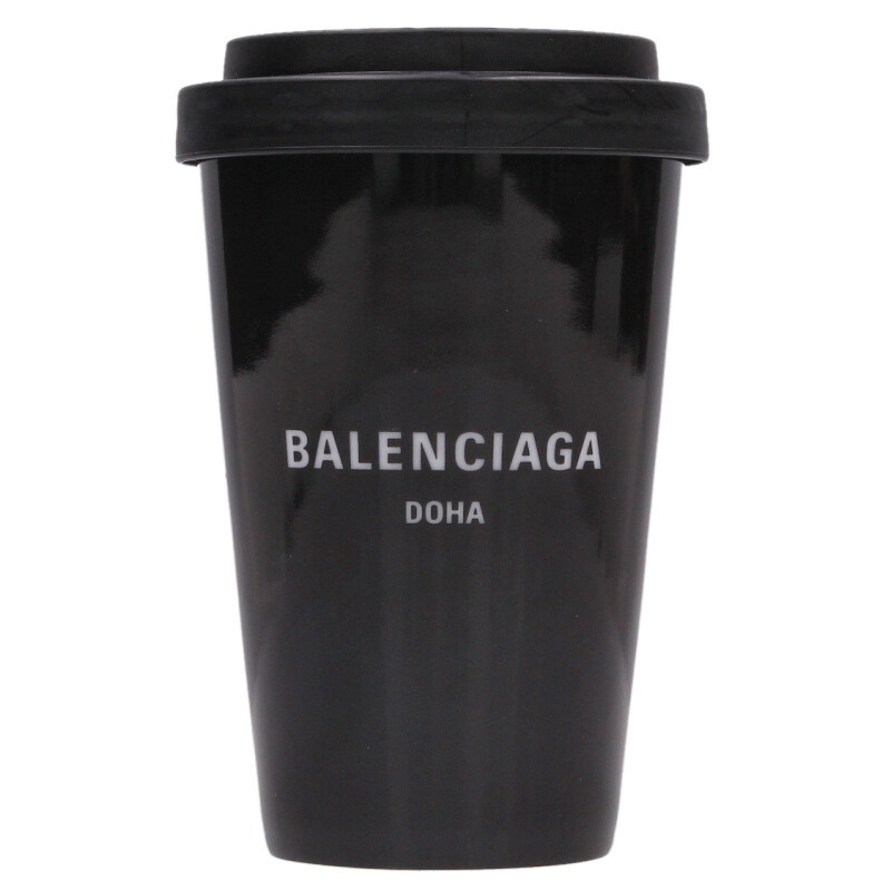 バレンシアガ BALENCIAGA  DOHAロゴプリントタンブラー(黒いこと)【904062】【BS99】【小物】【中古】bb334#rinkan*A