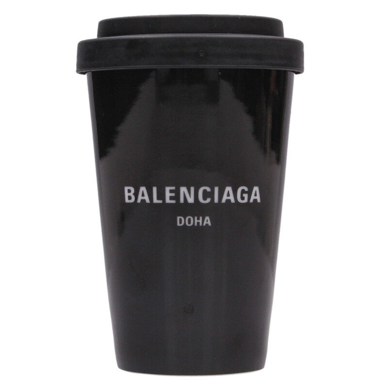 バレンシアガ BALENCIAGA  DOHAロゴプリントタンブラー(黒いこと)【904062】【BS99】【小物】【中古】bb334#rinkan*A