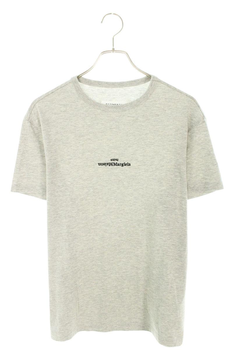 メゾンマルジェラ Maison Margiela 大きさ:44  S30GC0722 ディストーテッドロゴ刺しゅうティーシャツ(薄墨色)【106062】【BS99】【メンズ】【中古】bb187#rinkan*B