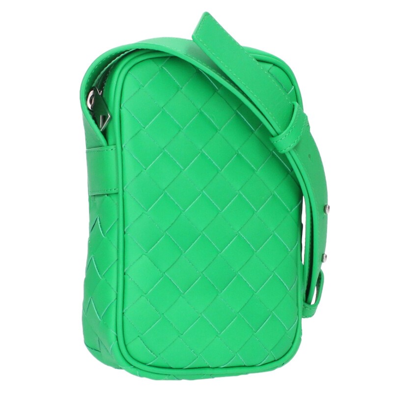 ボッテガヴェネタ BOTTEGA VENETA   729296 VCPQ3 イントレチャート フォンポーチショルダーバッグ(緑であること)【314062】【BS99】【小物】【中古】bb412#rinkan*A