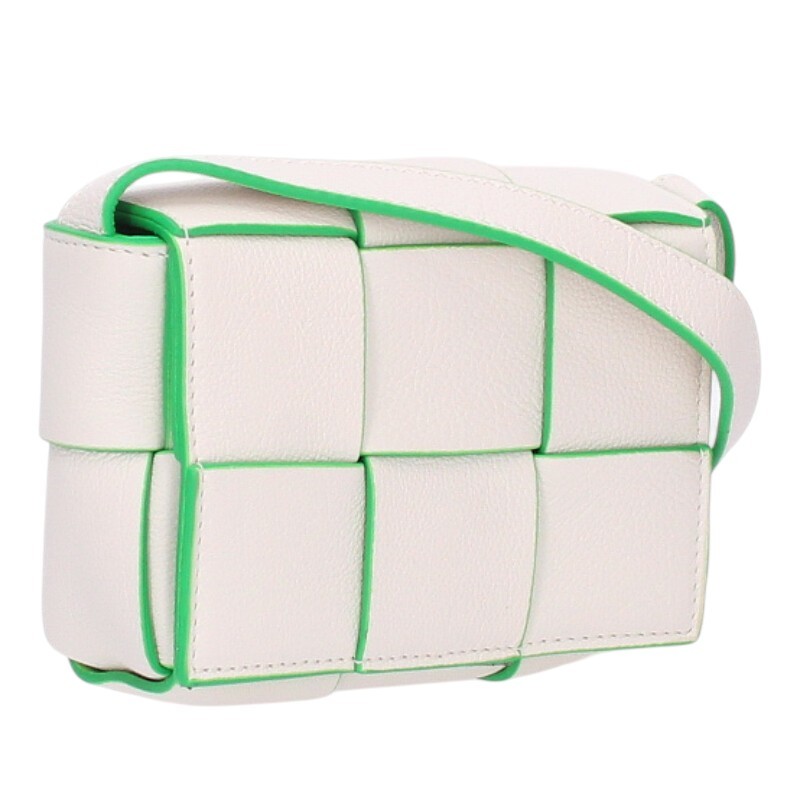 ボッテガヴェネタ BOTTEGA VENETA   666688 V1Q71 CANDY CASSETTEショルダーバッグ(白いこと×緑であること)【314062】【BS99】【小物】【中古】bb412#rinkan*S