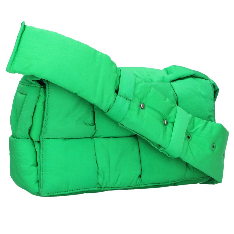 ボッテガヴェネタ BOTTEGA VENETA   パデッドテックカセット ナイロンショルダーバッグ(緑であること)【314062】【BS99】【小物】【中古】bb132#rinkan*B