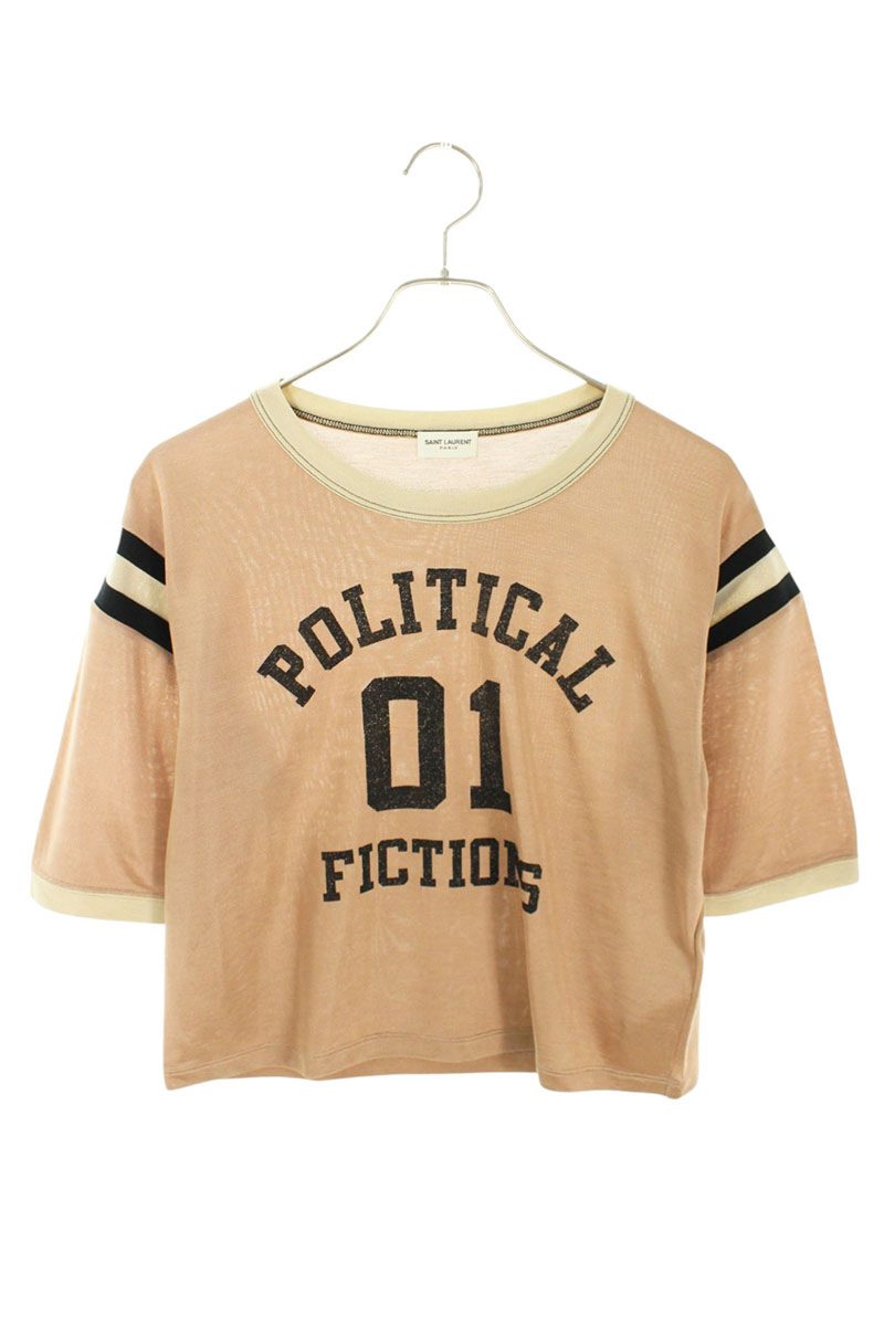 サンローランパリ SAINT LAURENT PARIS サイズ:M 729940 ナンバープリントTシャツ(ピンク調)【923062】【BS99】【レディース】【中古】bb459#rinkan*A|RINKAN