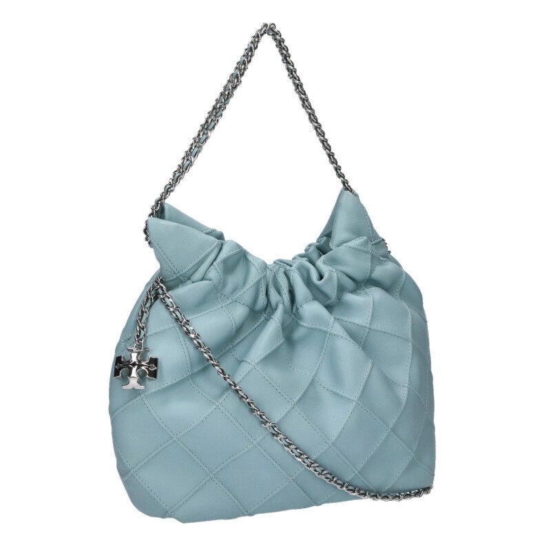 トリーバーチ TORY BURCH　 フレミング ミニドローストリングショルダーバッグ(ライトブルー)【314062】【BS99】【小物】【中古】bb356#rinkan*A｜RINKAN