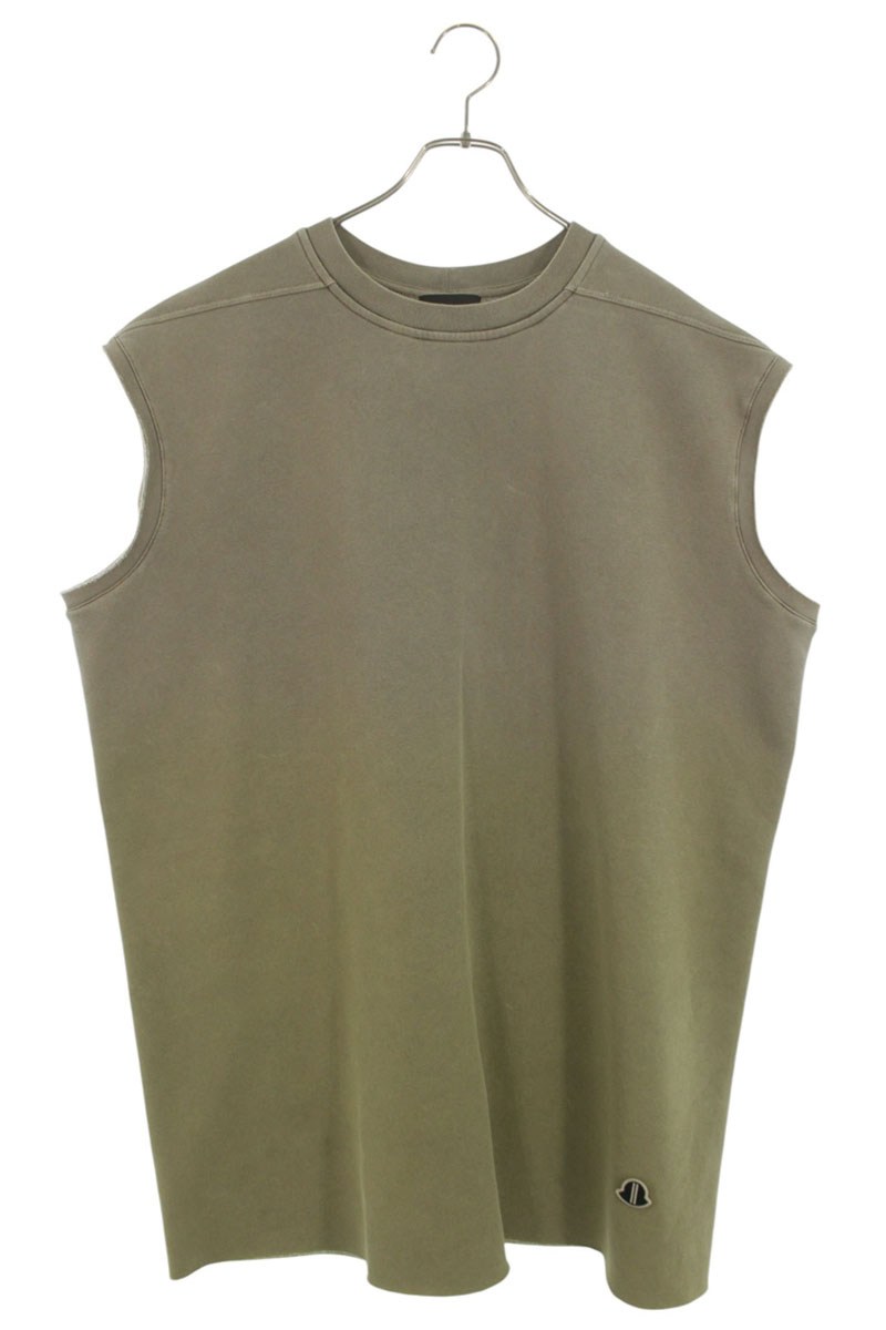 リックオウエンス Rick Owens　 ×モンクレール MONCLER サイズ:M 23AW I209N800002 M3850 サブヒューマンスウェットベスト(カーキ×ベージュ)【823062】【OM10】【メンズ】【中古】bb455#rinkan*B