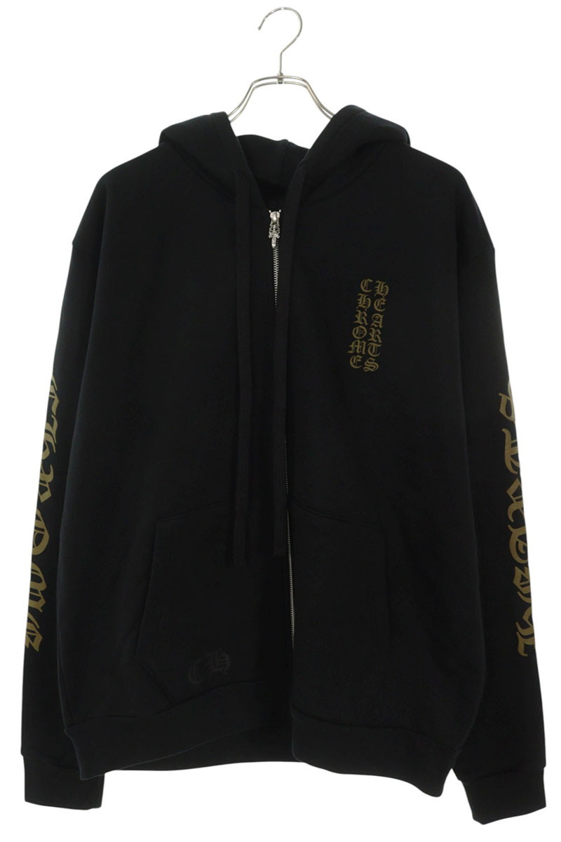 クロムハーツ Chrome Hearts　 サイズ:M SWTSHRT HD ZIP アームロゴジップアップパーカー(ブラック×カーキ)【823062】【OK15】【メンズ】【中古】bb62#rinkan*S