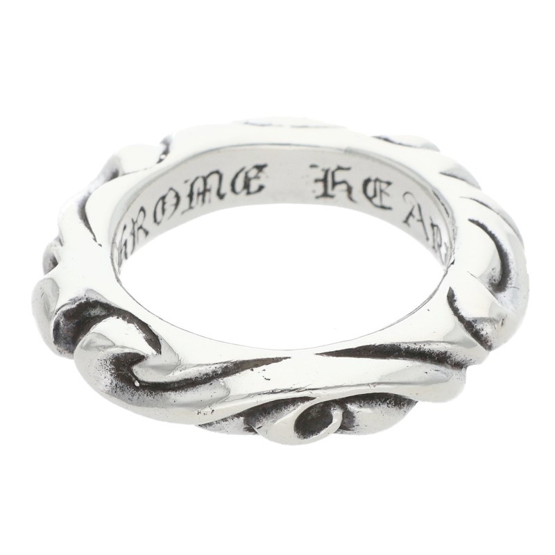 クロムハーツ Chrome Hearts 大いさ:4号  SCRL BAND スクロール周波数帯域 しろがね色輪っか(しろがね色 5.34g)【923062】【SS07】【小物】【中古】bb406#rinkan*B