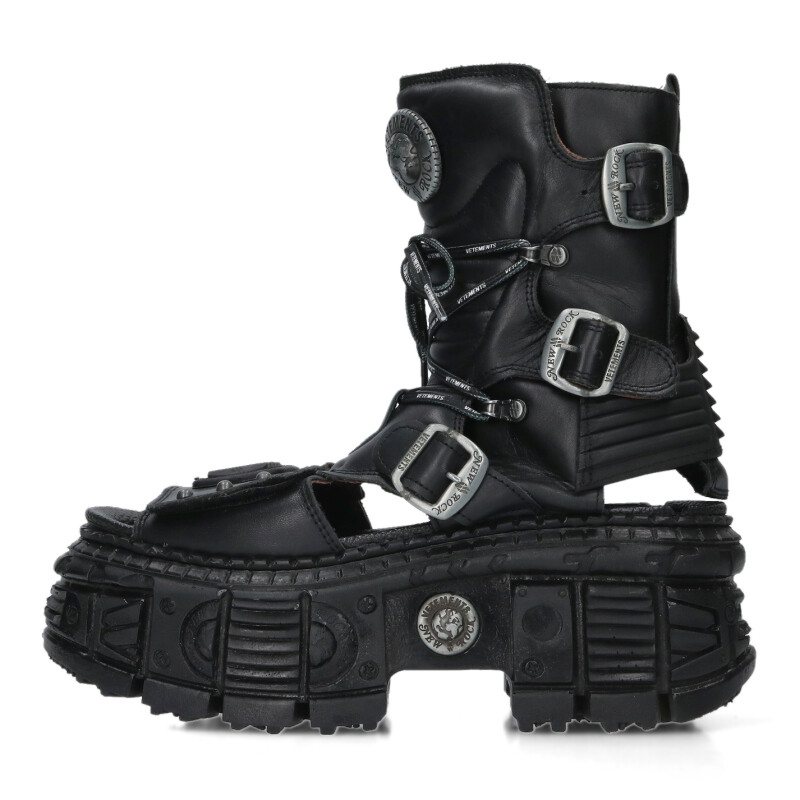 ヴェトモン VETEMENTS　 ×ニューロック NEWROCK サイズ:42 プラットフォームレザーブーツ(ブラック)【723062】【SS13】【メンズ】【小物】【中古】bb455#rinkan*B