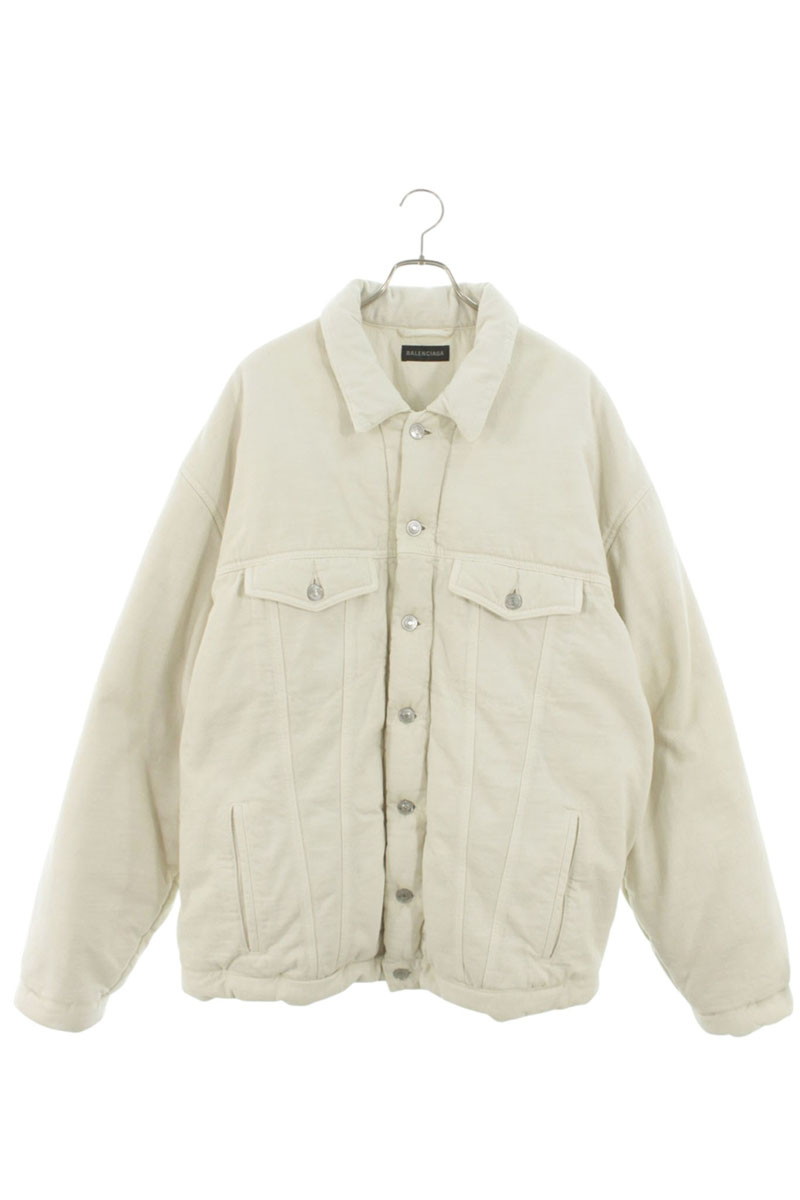 バレンシアガ BALENCIAGA　 サイズ:44 22AW 681689 TNW03 中綿パテッドオーバーサイズデニムジャケット(ホワイト)【033062】【BS99】【メンズ】【中古】bb411#rinkan*A