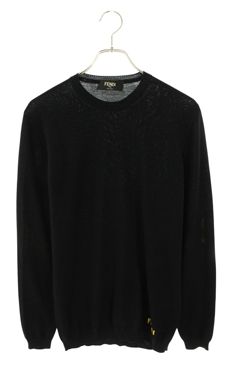 フェンディ FENDI　 サイズ:46 FZZ333 A050 エルボー ロゴニット(ブラック×イエロー)【104062】【BS99】【中古】bb334#rinkan*B