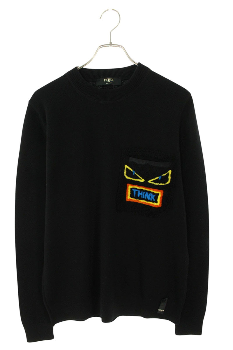 フェンディ FENDI 大きさ:48  FZZ113 7P8 バッグバグズモンスターニット(黒いこと)【104062】【BS99】【中古】bb334#rinkan*B