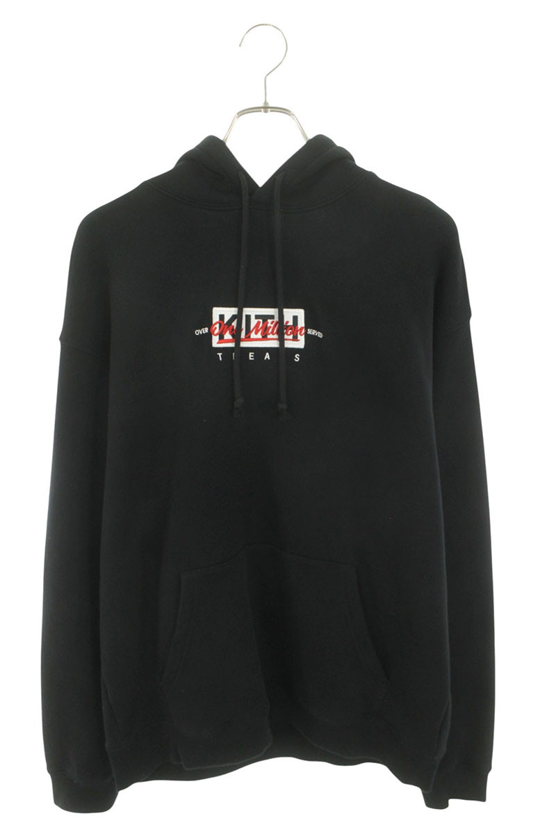 キス KITH サイズ:L One Million ボックスロゴパーカー(ブラック)【104062】【BS99】【メンズ】【中古】bb187#rinkan*B