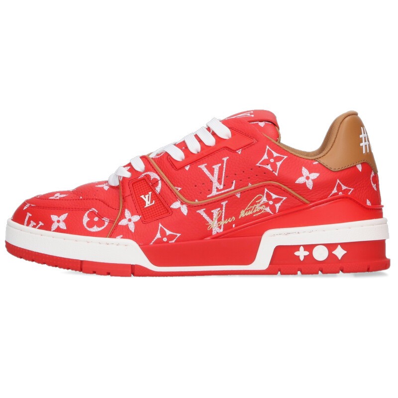 ルイヴィトン LOUISVUITTON 大いさ:7.5  LV調教師 VIC制限事項モノグラムローカットスニーカー(赤いこと×白いこと)【823062】【SS13】【メンズ】【小物】【中古】bb339#rinkan*A