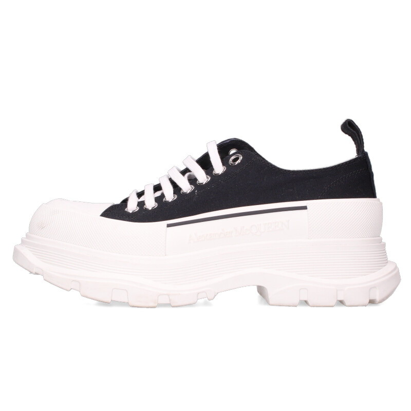 アレキサンダーマックイーン Alexander McQUEEN　 サイズ:40 705660 キャンバスローカットスニーカー(ブラック×ホワイト)【304062】【BS99】【メンズ】【小物】【中古】bb356#rinkan*B