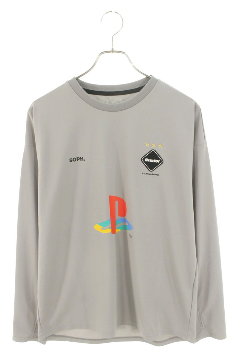 エフシーアールビー F.C.R.B. 大きさ:L  24AW  なおなお書き30 AUTHENTIC TEAM TOUR L S TOP FCRB-242155 プレステーションゲームジャージ長袖カットソー(薄墨色)【104062】【BS99】【メンズ】【中古】bb411#rinkan*B