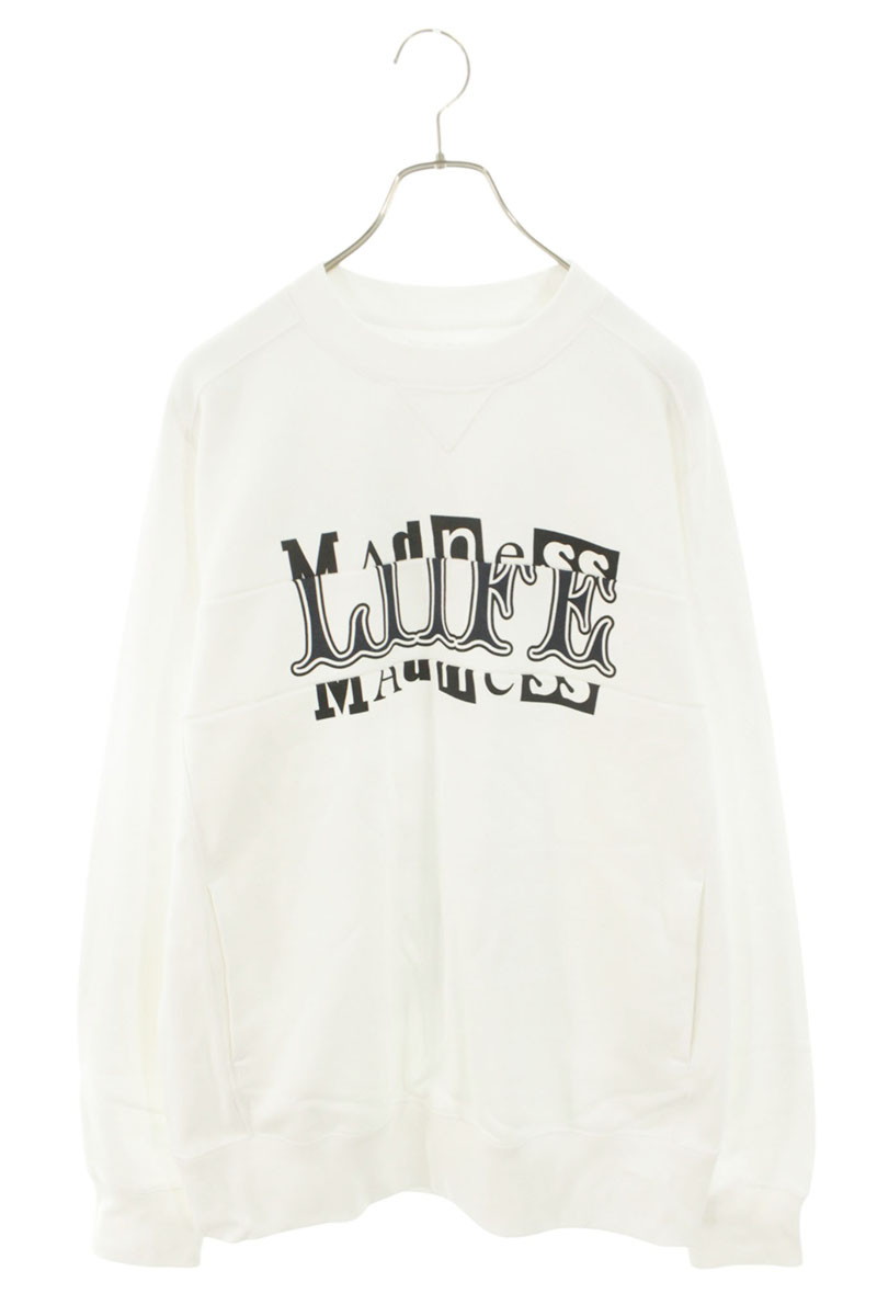サカイ Sacai 大きさ:3  21SS  21-0174S ロゴタイプ刷り上げる再組み立てるクルーネックスウェット(白いこと)【104062】【BS99】【メンズ】【中古】bb455#rinkan*A