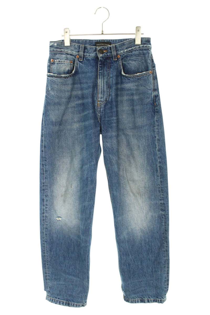 バレンシアガ BALENCIAGA　 サイズ:XXS 23AW 736540 TBP48 ルーズフィットデニムパンツ(ブルー)【033062】【OM10】【メンズ】【中古】bb426#rinkan*B