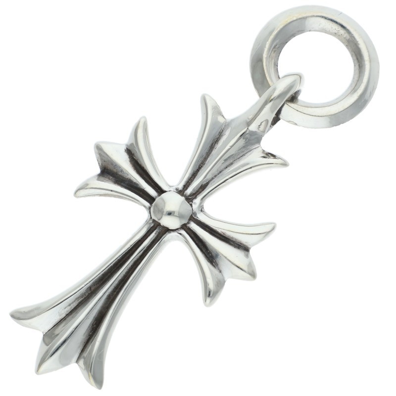 クロムハーツ Chrome Hearts　 TINY CH CROSS タイニーCHクロス シルバーネックレストップ(シルバー 3.6g)【404062】【FK04】【小物】【中古】bb428#rinkan*B