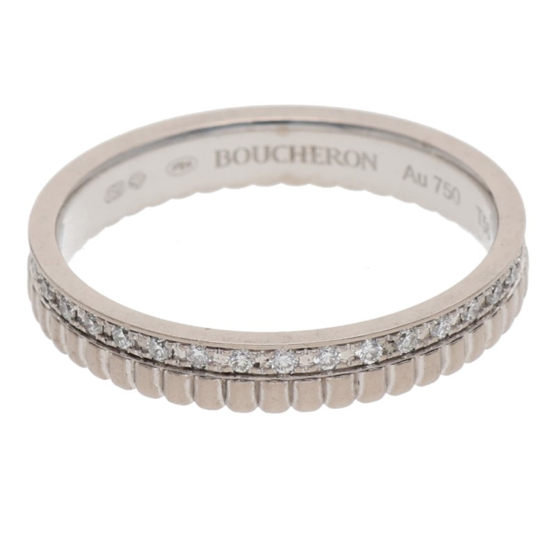 ブシュロン BOUCHERON 大きさ:56/15号  キャトル ラディアント 二分の一 K18WG金剛石輪っか(白いことゴールド×せつ然たる 3.53g)【304062】【SB01】【小物】【中古】bb30#rinkan*B