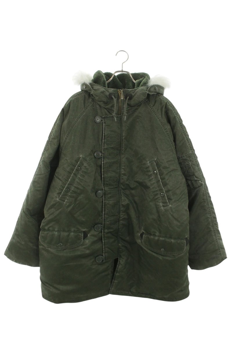 シュプリーム SUPREME　 サイズ:XL 24AW Washed Flight Satin N-3B Parka ウォッシュドフライトサテンサテンコート(カーキ)【033062】【SB01】【メンズ】【中古】bb187#rinkan*A