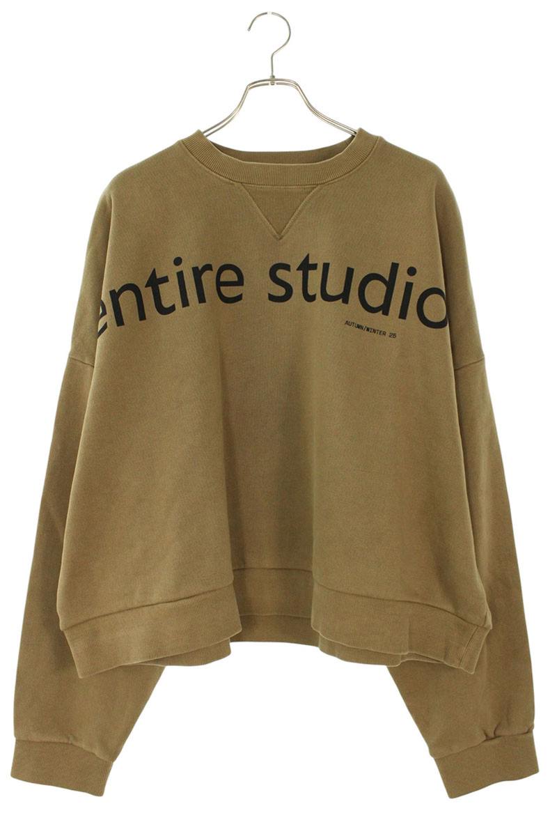 エンタイアスタジオ entire studios 大きさ:L  ES2126COL ロゴプリントクロップドスウェット(赤銅色)【104062】【BS99】【メンズ】【中古】bb78#rinkan*A