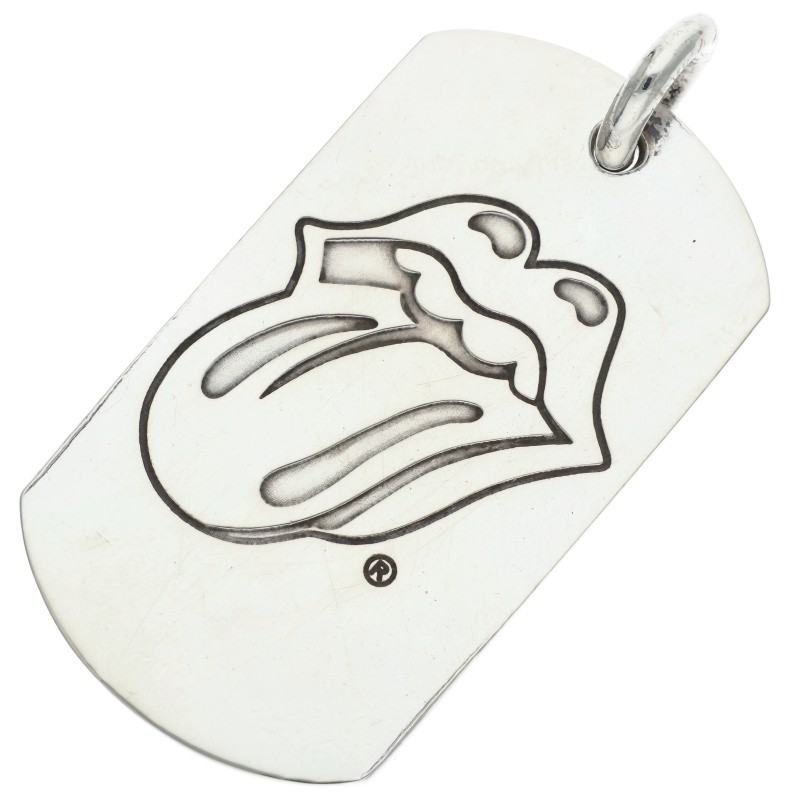 クロムハーツ Chrome Hearts   D TAG LRG LT リップアンドタンドッグタグ ラージドッグタグネックレストップ(しろがね色 22.54g)【504062】【FK04】【小物】【中古】bb334#rinkan*B