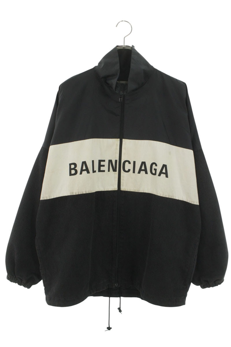 バレンシアガ BALENCIAGA 大きさ:36  529213 TBO03 ロゴプリントデニムうつり変わりポプリンシャツブルゾン(黒いこと×白いこと)【425062】【BS99】【メンズ】【中古】bb429#rinkan*C