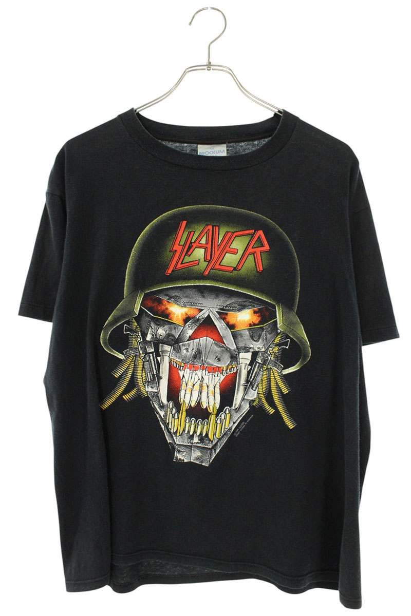 ヴィンテージ VINTAGE サイズ:L SLAYER スレイヤー 両面グラフィックプリントTシャツ(ブラック調)【204062】【BS99】【メンズ】【中古】bb380#rinkan*C|RINKAN