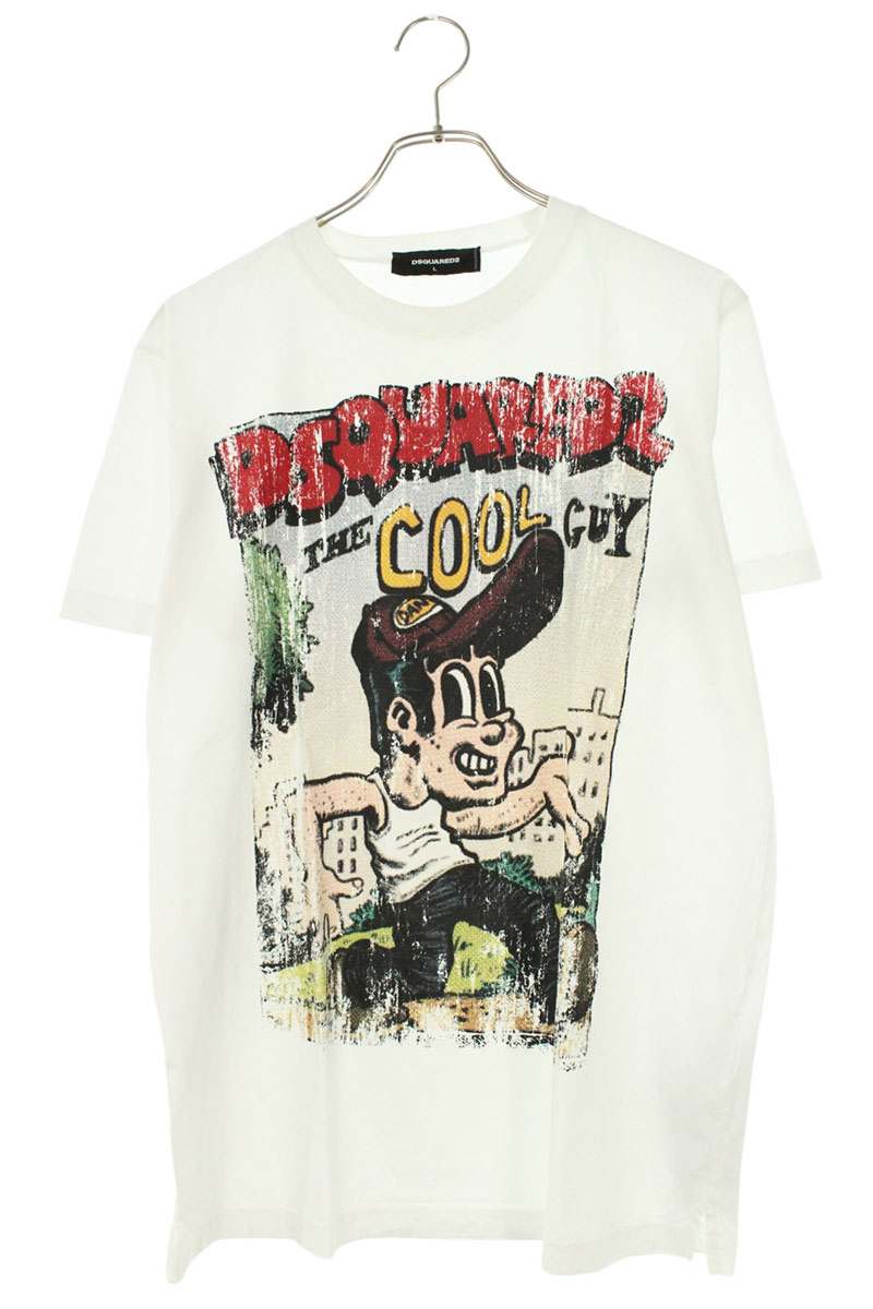 ディースクエアード DSQUARED2 大きさ:L  23AW  S71GD1302 文字記号刷り上げるプルオーバー(白いこと)【204062】【BS99】【メンズ】【中古】bb51#rinkan*B