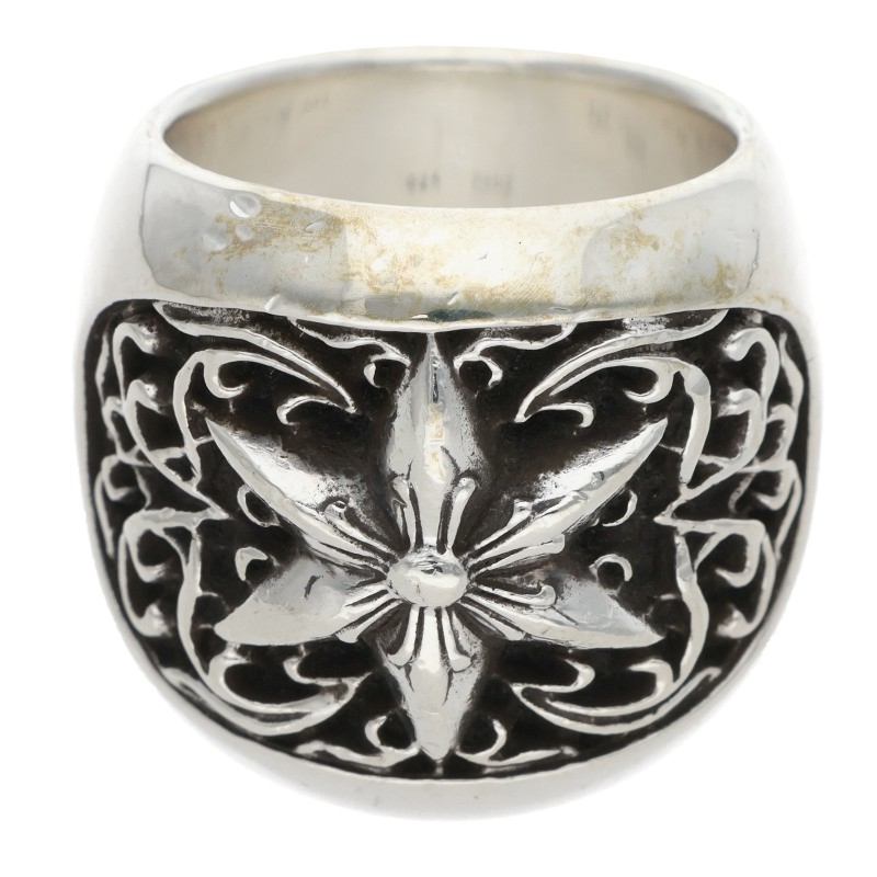 クロムハーツ Chrome Hearts　 サイズ:16.5号 CLSSC OVAL STAR クラシックオーバルスター シルバーリング(シルバー 39.34g)【204062】【GZ11】【小物】【中古】bb437#rinkan*B