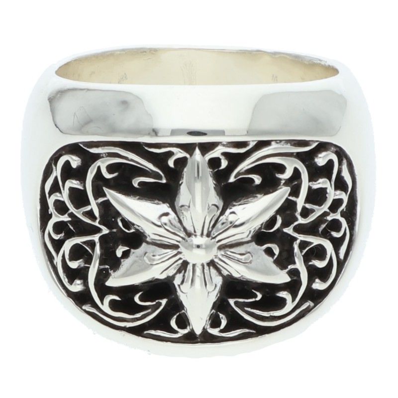 クロムハーツ Chrome Hearts サイズ:27.5号 CLSSC OVAL STAR クラシックオーバルスター シルバーリング(シルバー 42.67g)【304062】【SS07】【小物】【中古】bb62#rinkan*B |RINKAN