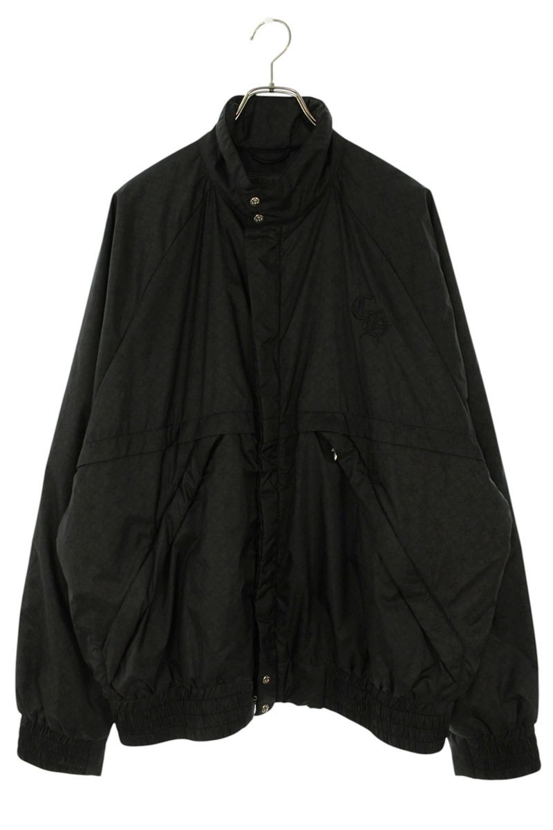 クロムハーツ Chrome Hearts　サイズ:XL U MATCH POINT CH刺繍ダガージップ総柄ナイロン中綿ブルゾン(ブラック)【105062】【HJ12】【メンズ】【中古】bb92#rinkan*A ｜RINKAN