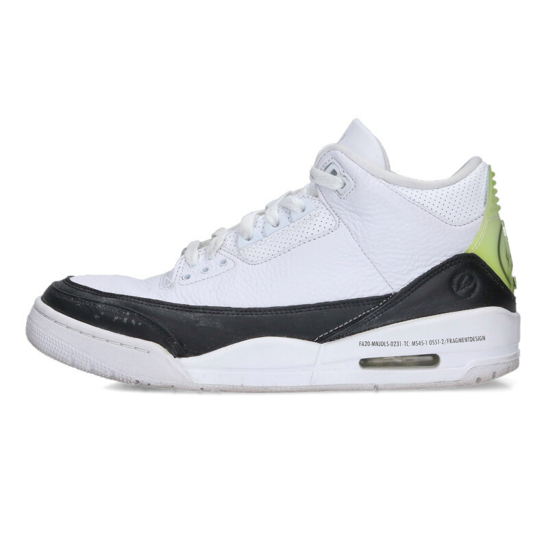ナイキ NIKE　 ×フラグメントデザイン fragment design サイズ:27.5cm AIR JORDAN 3 RETRO SP DA3595-100 エアジョーダン3レトロスニーカー(ホワイト×ブラック)【804062】【BS99】【メンズ】【小物】【中古】bb78#rinkan*B