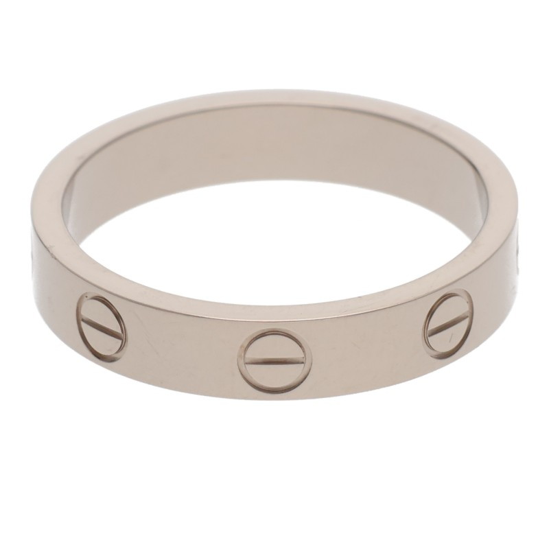 カルティエ Cartier 大きさ:52/12号  MINI LOVE RING ミニラブリング K18WG ミニラブリング(白いことゴールド 4.17g)【304062】【GZ14】【小物】【中古】bb328#rinkan*B