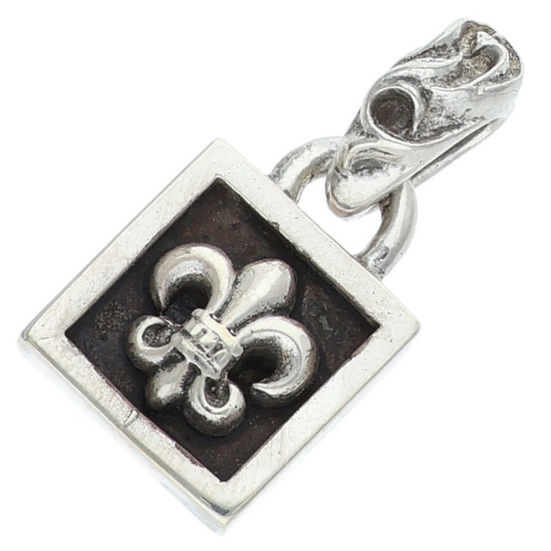 クロムハーツ Chrome Hearts   FRAMED BS FLUER フレームドBS太陽面爆発 しろがね色頸飾りいの一番(しろがね色 5.18g)【105062】【HJ12】【小物】【中古】bb428#rinkan*B